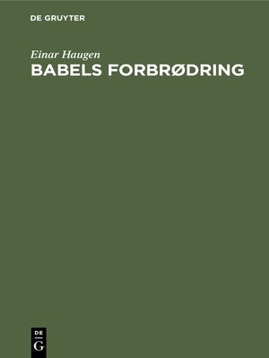 cover image of Babels forbrødring